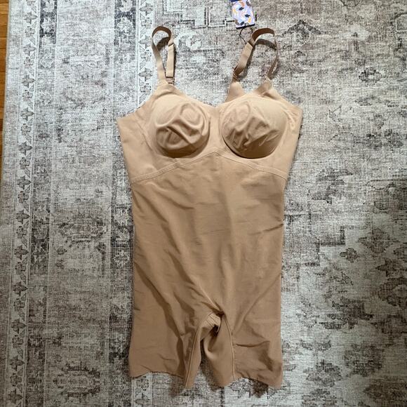 Honeylove Mid-Thigh Bodysuit Women's 3X | Beige Sand | Wireless Support | NWT - Picture 3 of 5